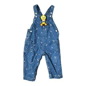 Warner Brothers Looney Tunes Vintage Stuffed Tweety Bird Overalls 24M